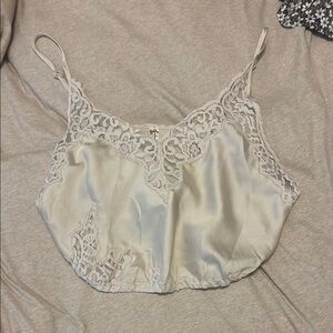 Free People Satin Lace Camisole - Silver